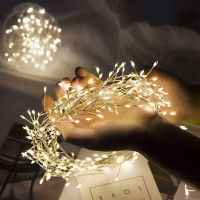 Світлодіодна гірлянда  Феєрверк  4 м  120 LED, тепле біле світло, мідний дріт, зелена, від мережі 220 В